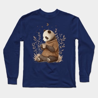 Cute Bear Coffee Lover Long Sleeve T-Shirt